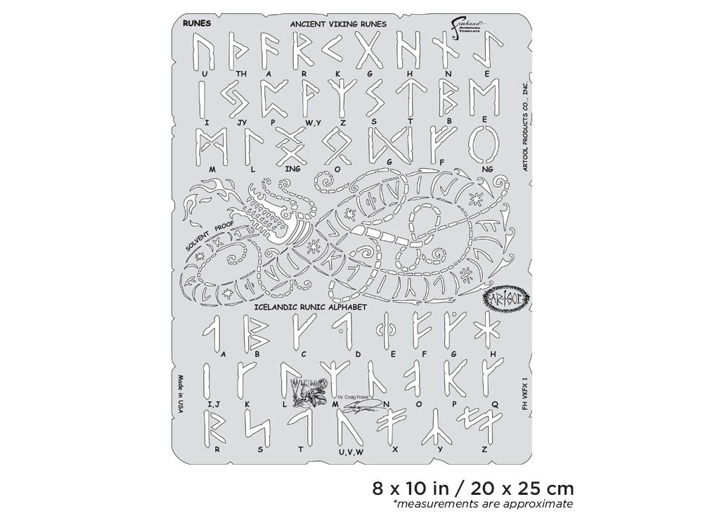 Artool Viking FX Runes Freehand Airbrush Template by Craig Fraser