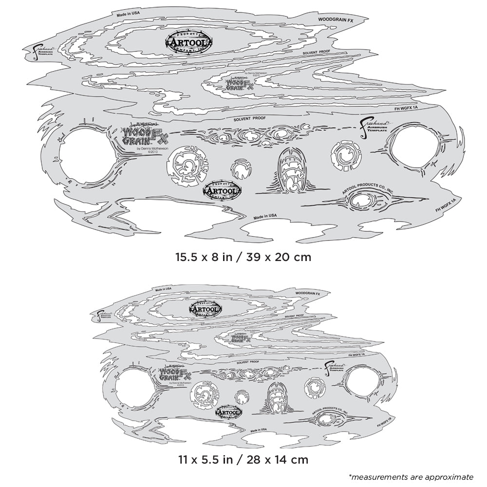 Artool Wood Grain FX Freehand Airbrush Template Set by Dennis Mathewson