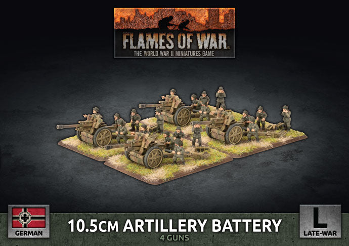 German 10.5cm Artillery Battery (Late War x4 Guns Plastic)