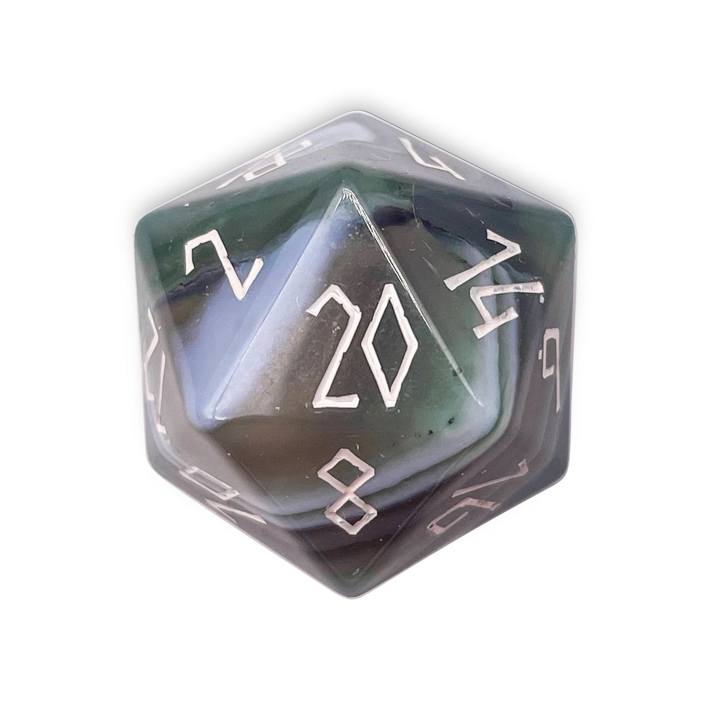 Green Striped Agate - Boulder® 30mm Gemstone Dice