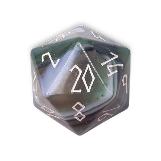Green Striped Agate - Boulder® 30mm Gemstone Dice