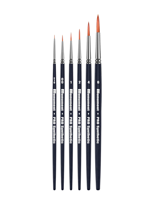 Pro Synthetic 6 brush set – 1each of all sizes
