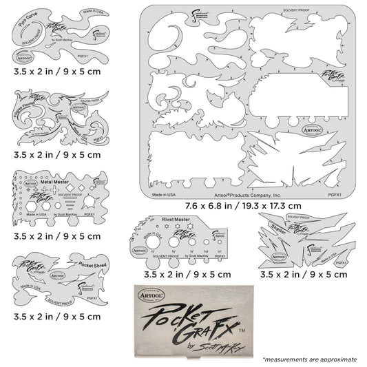 Artool PocketGraFX Freehand Airbrush Template Set by Scott MacKay