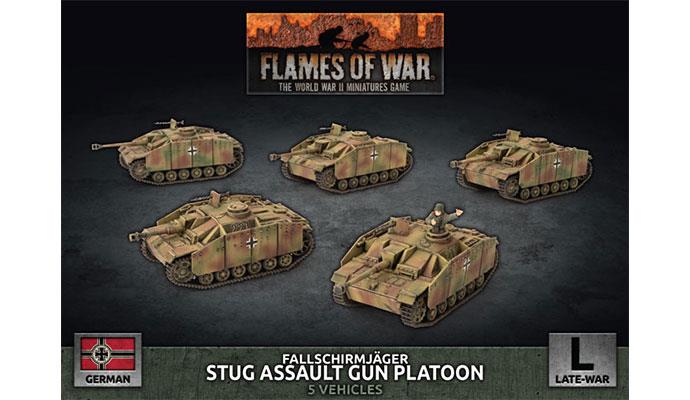 German Fallschirmjäger StuG Assault Gun Platoon (Late War x5 Tanks Plastic)