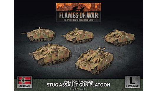 German Fallschirmjäger StuG Assault Gun Platoon (Late War x5 Tanks Plastic)