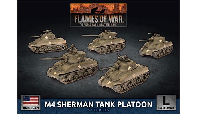 American M4 Sherman Tank Platoon (Late War x5 Tanks Plastic)