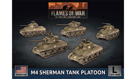 American M4 Sherman Tank Platoon (Late War x5 Tanks Plastic)