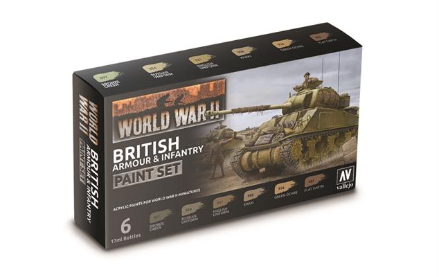 WWII British Armour & Infantry Paint Set