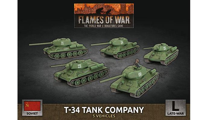 Soviet T-34 Tank Company (Late War x5 Tanks Plastic)