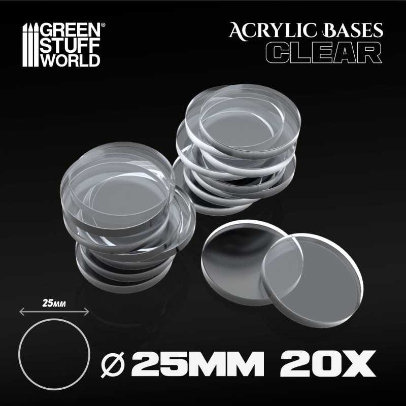 Acrylic Bases - Round 25 mm CLEAR