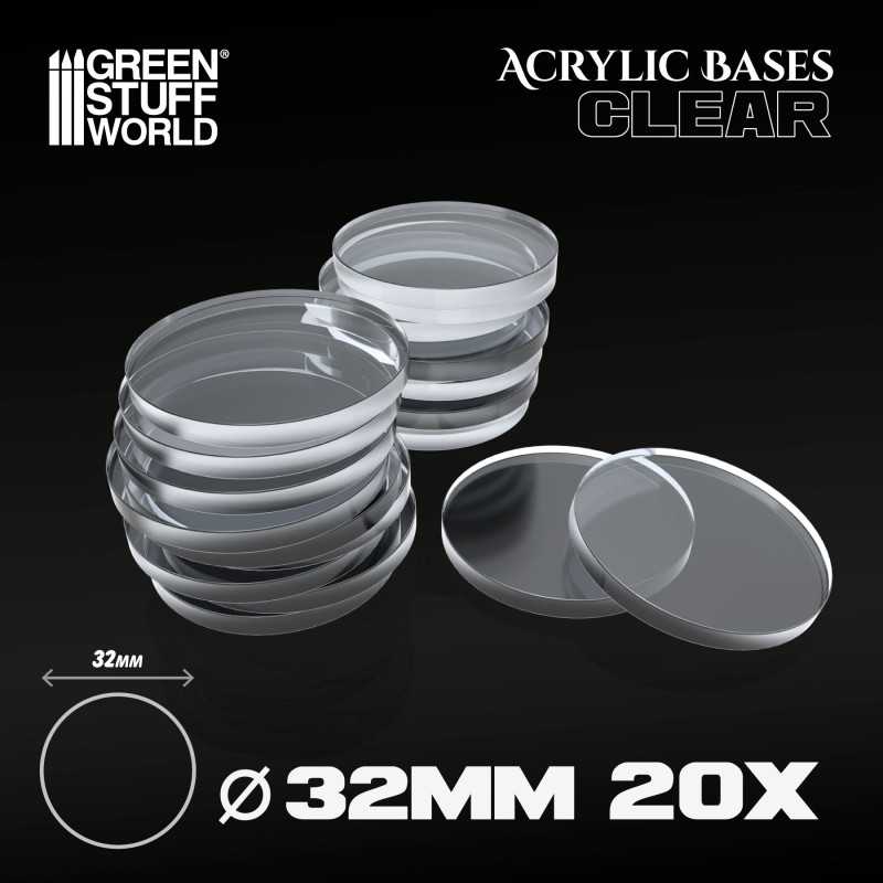 Acrylic Bases - Round 32 mm CLEAR