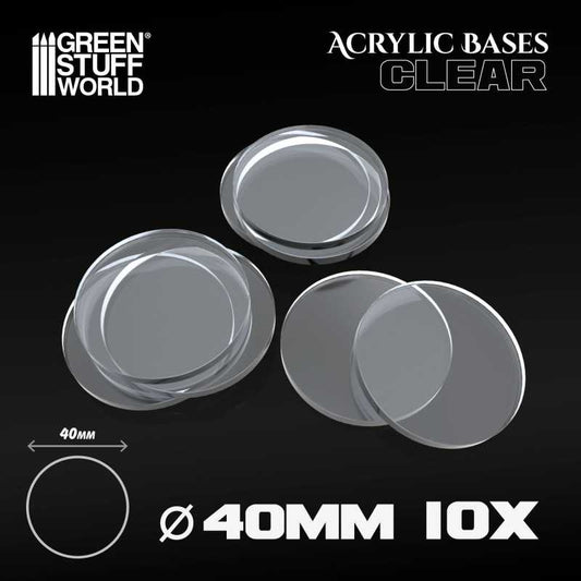 Acrylic Bases - Round 40 mm CLEAR