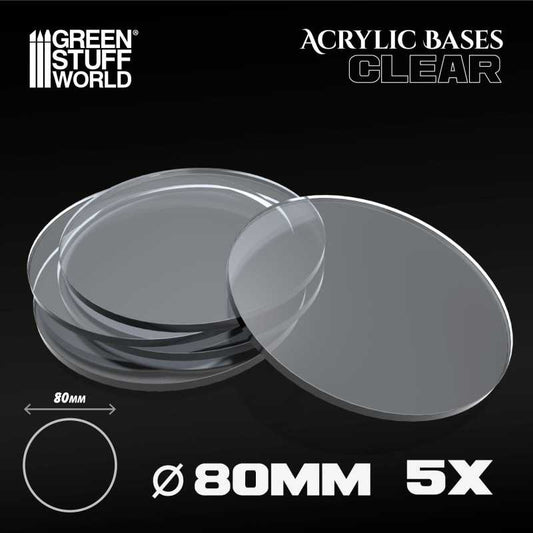 Acrylic Bases - Round 80 mm CLEAR