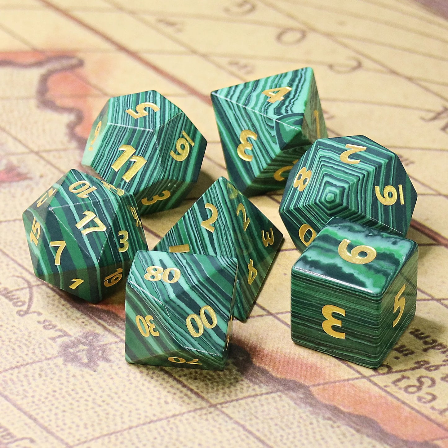 Forest Spirit 7-Set Gemstone Dice
