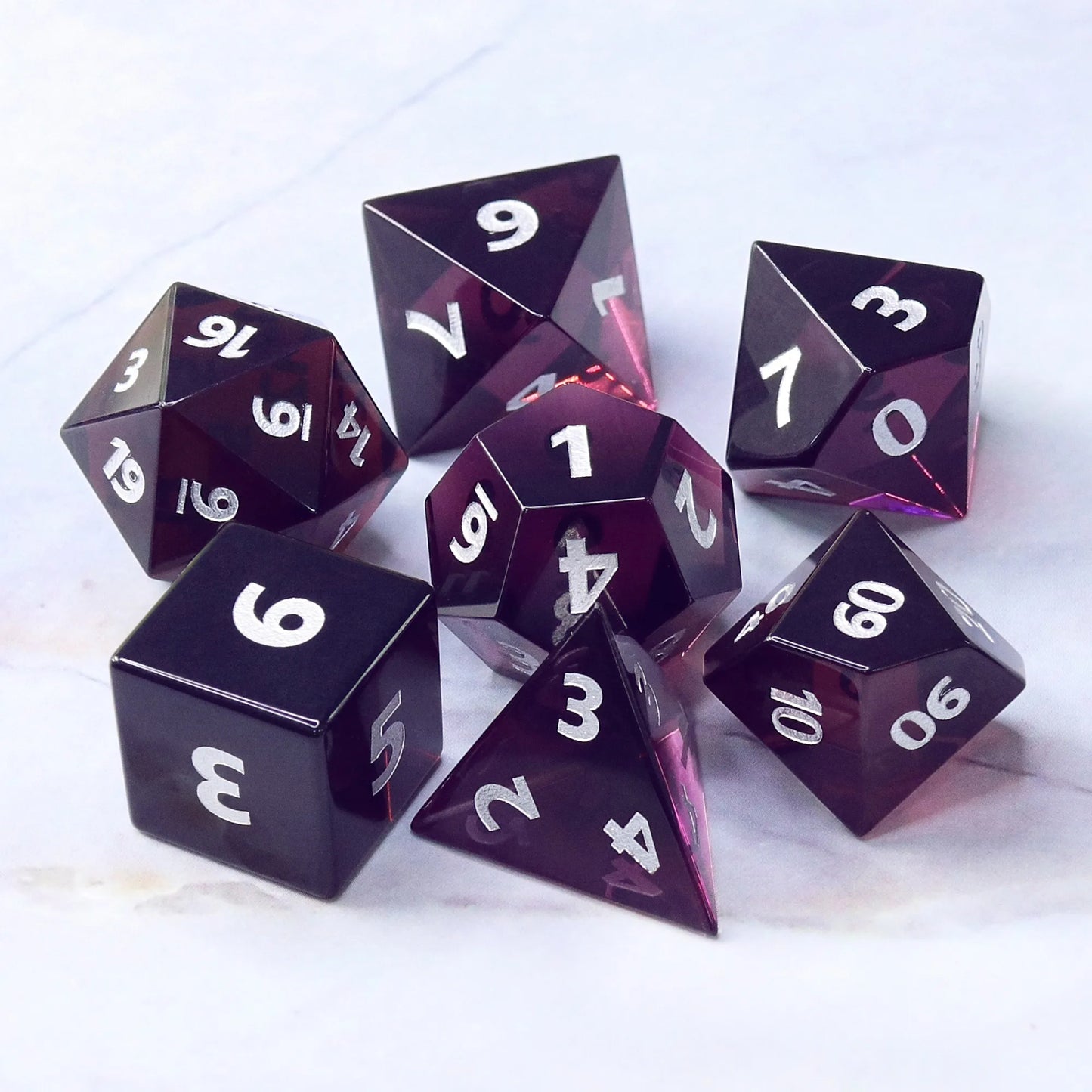 Mysterious Night 7-set Gem stone poly Dice