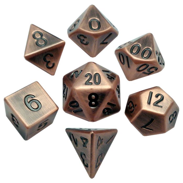 MDG: 7-Set Antique Copper Metal Dice