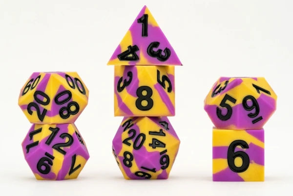 16mm Pride Sharp Edge Silicone Rubber Poly Dice Set: Intersex (7)