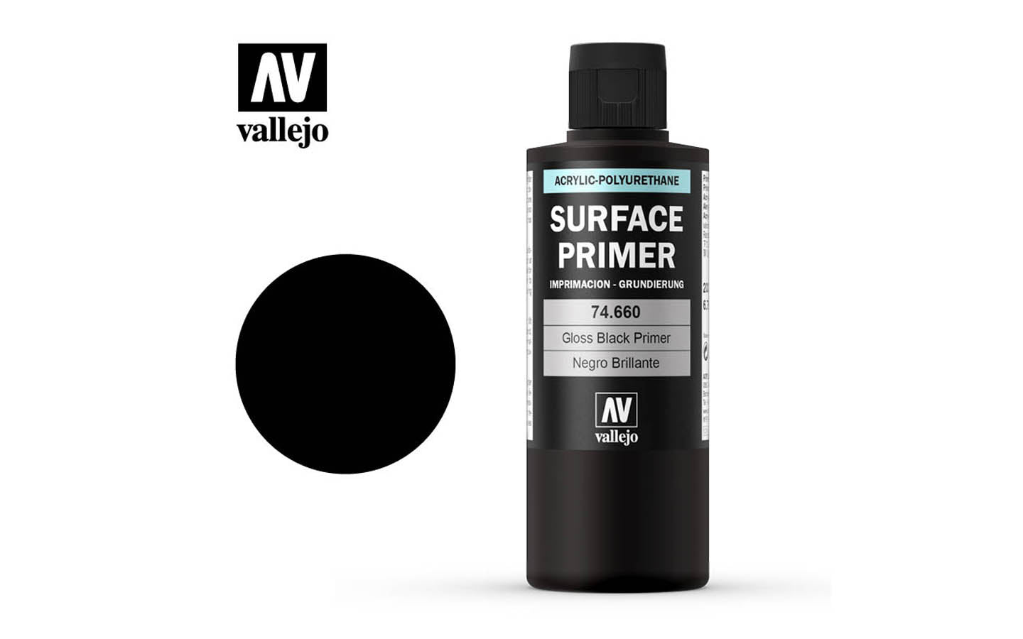 Vallejo Surface Primer (200ml) - Gloss Black